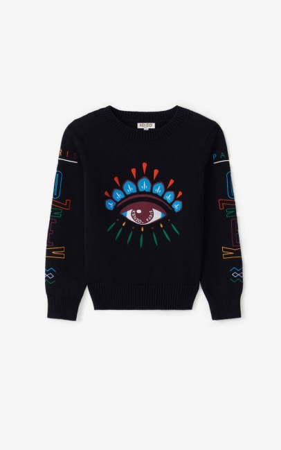 Kenzo Kids Lima' Eye Cashmere Sweater Black